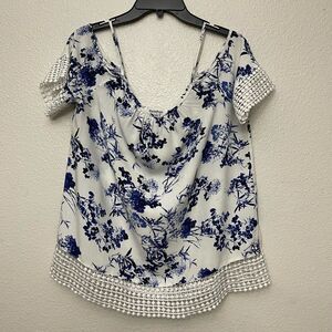 Raindrop by Papillon Off Shoulder Blouse Size Medium
